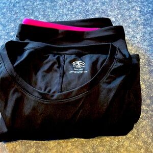 Athletic Works long-sleeve black shirt and pants with pink inner waistband. XXXL